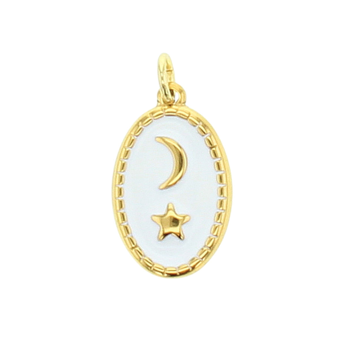 White Moon & Star Charm