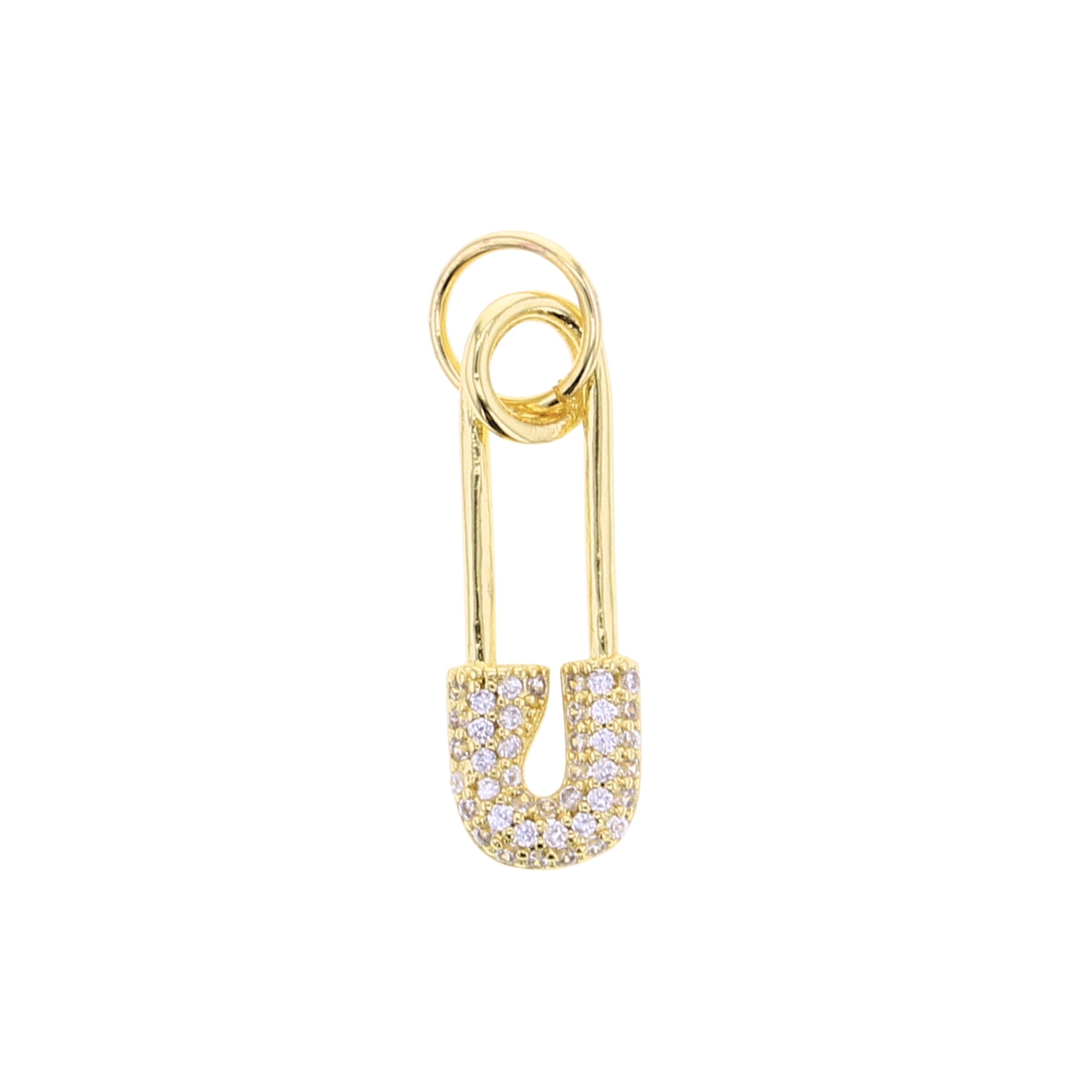 CZ Diaper Pin Charm - Lotus Jewelry Studio