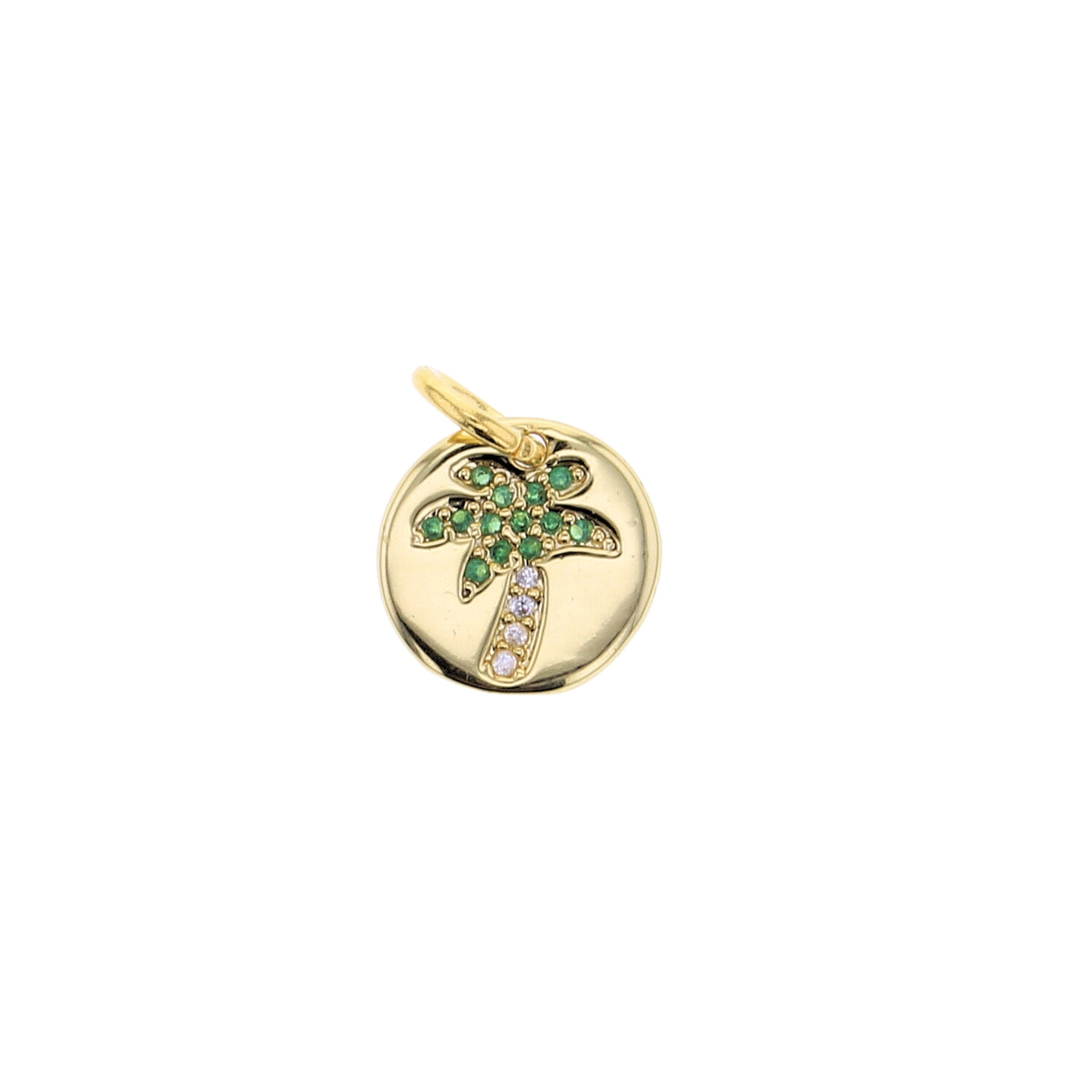 Green Palm Tree Charm - Lotus Jewelry Studio
