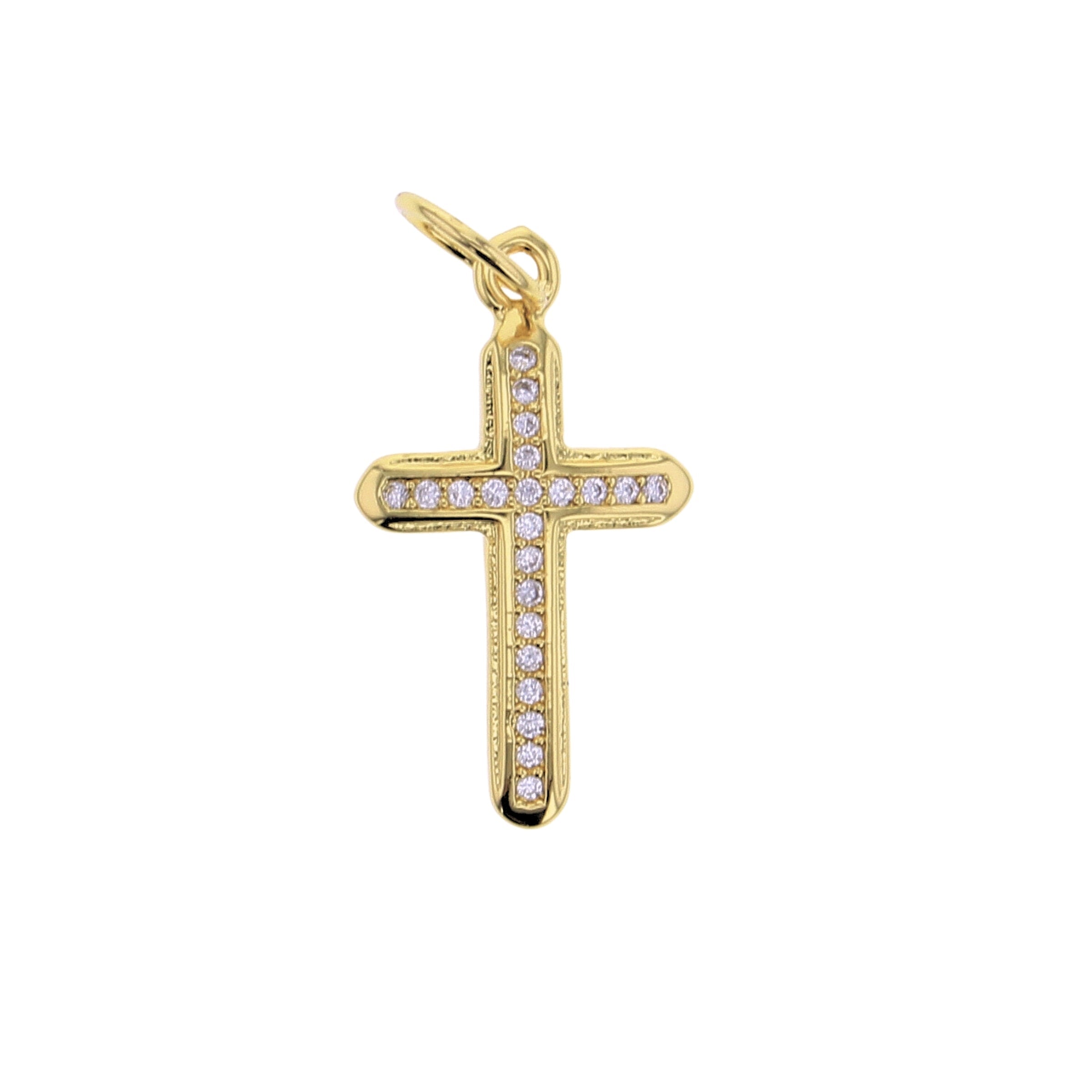 Large CZ Cross Charm - Lotus Jewelry Studio