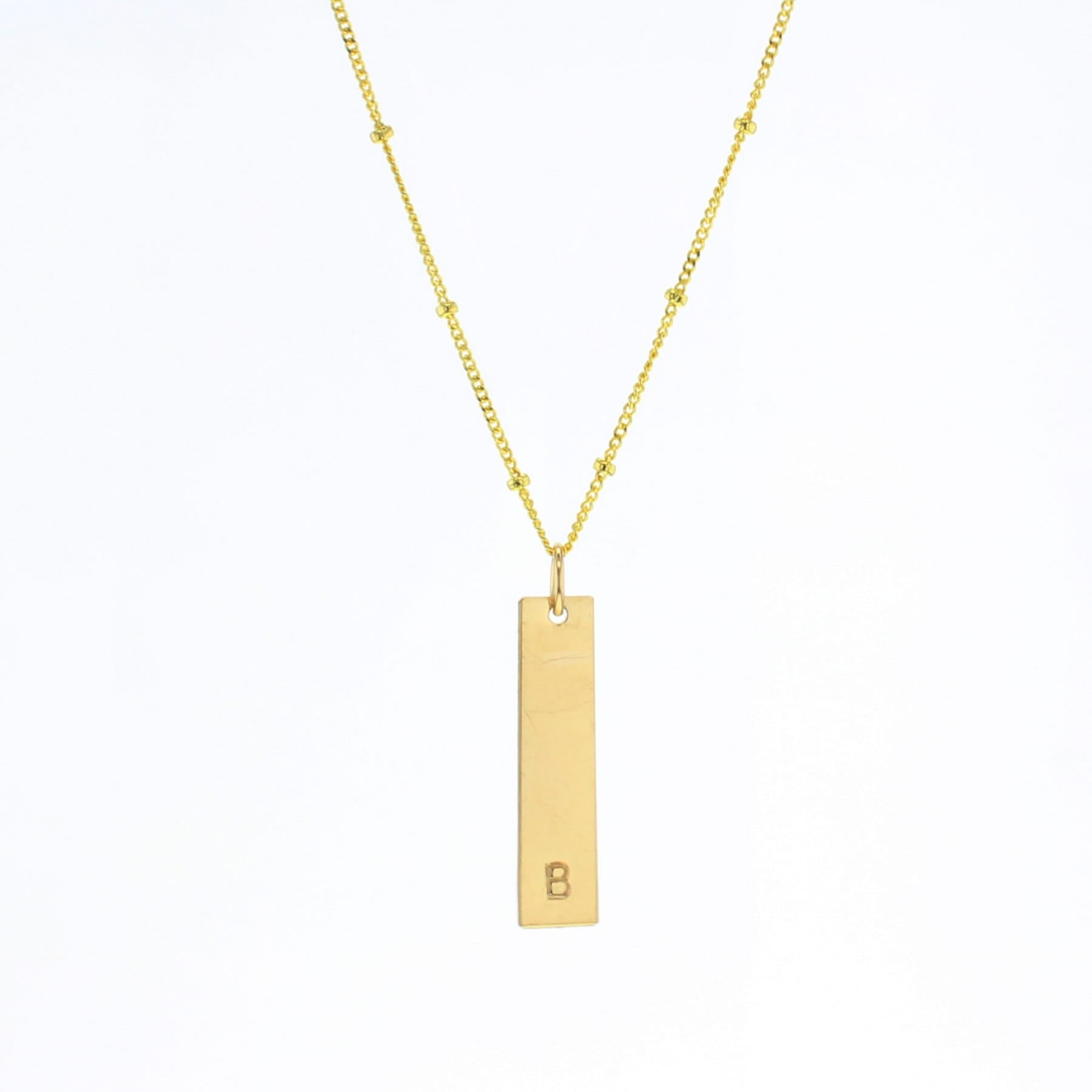 Bar Letter Necklace - Lotus Jewelry Studio