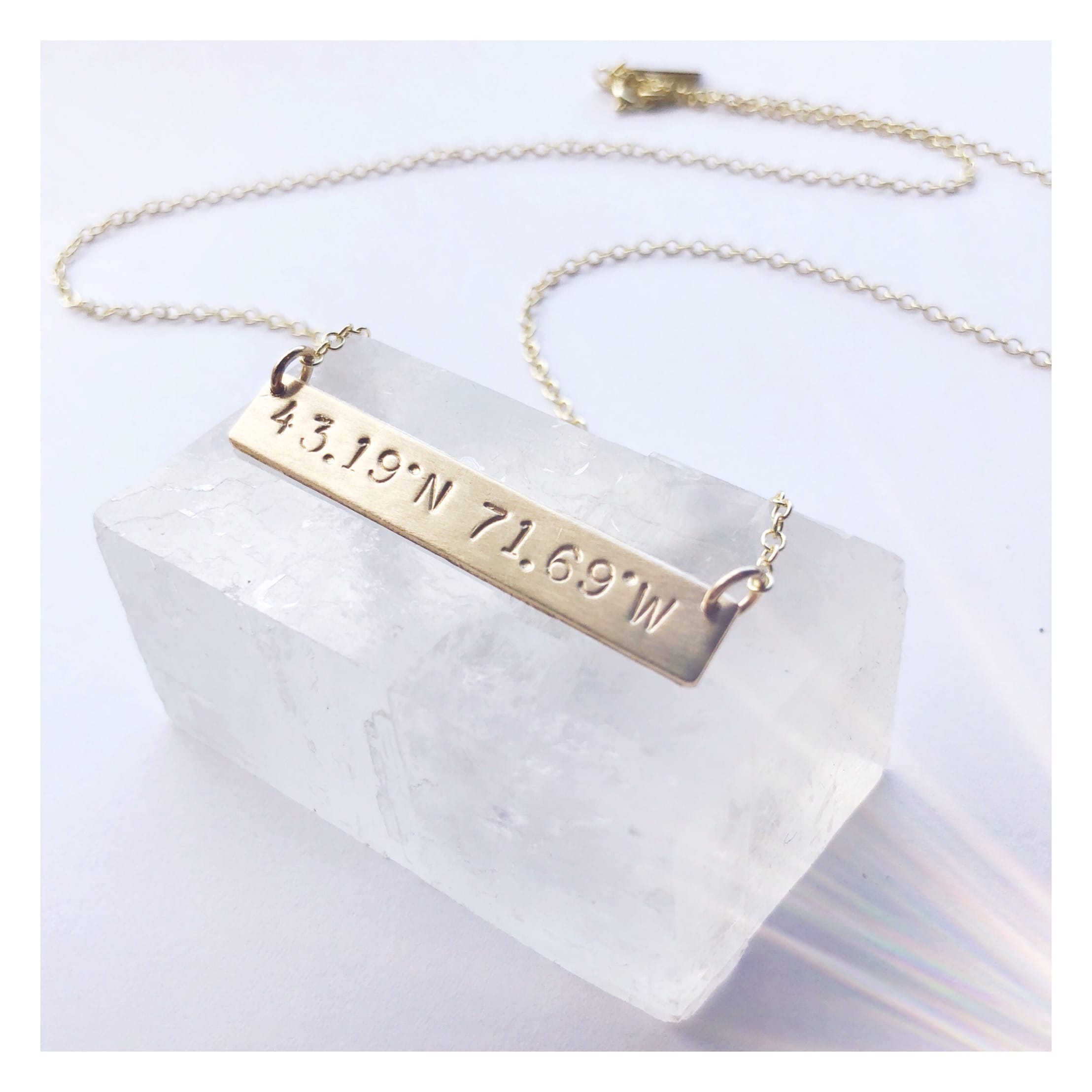 Latitude Longitude Necklace - Lotus Jewelry Studio