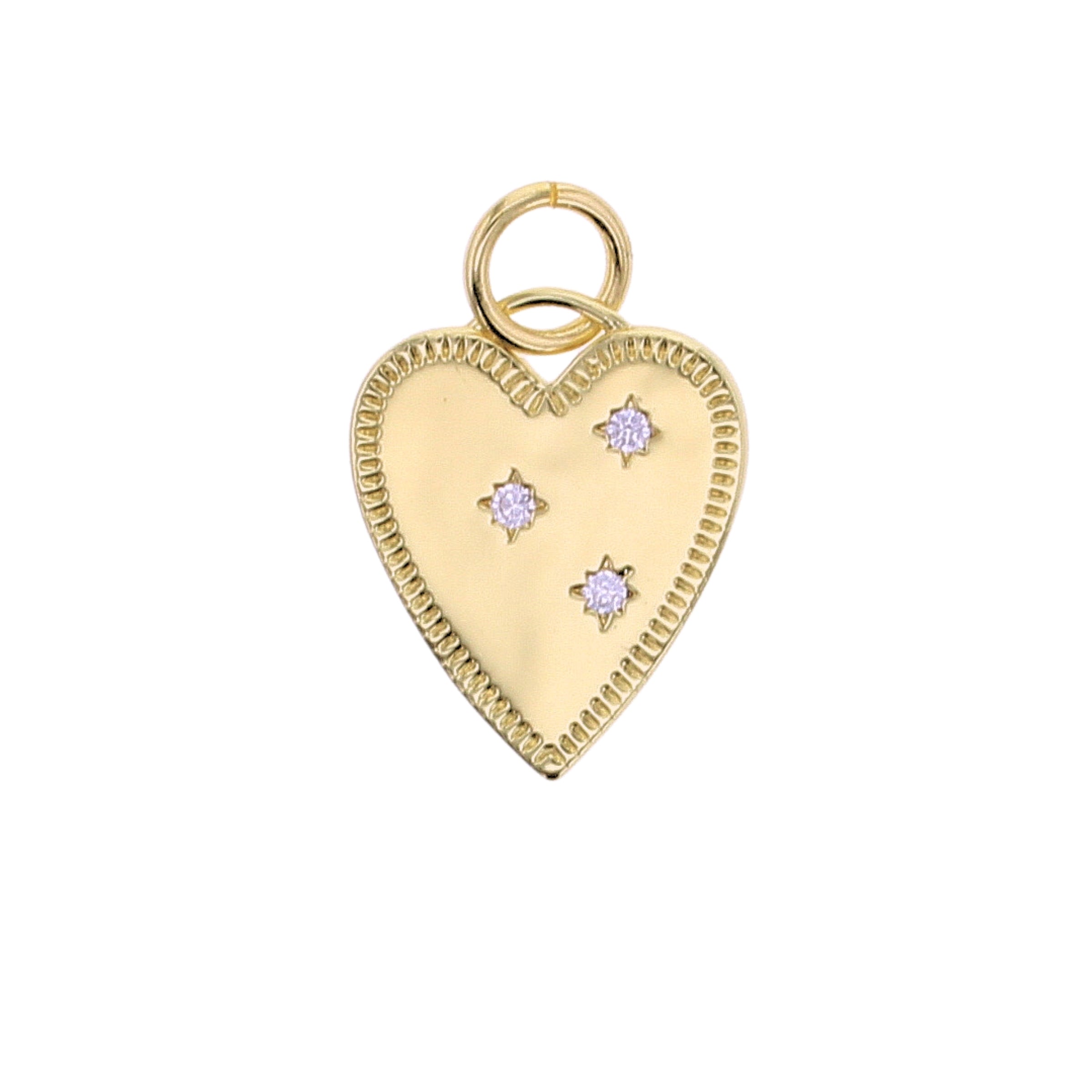 Large Heart Charm with cz