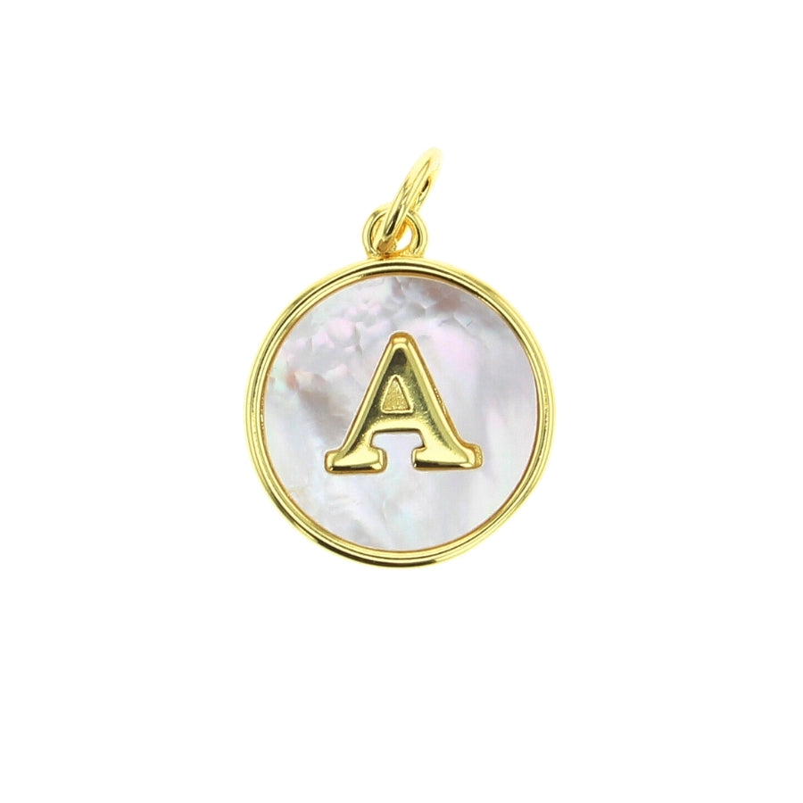 Mother-of-Pearl Letter Charm
