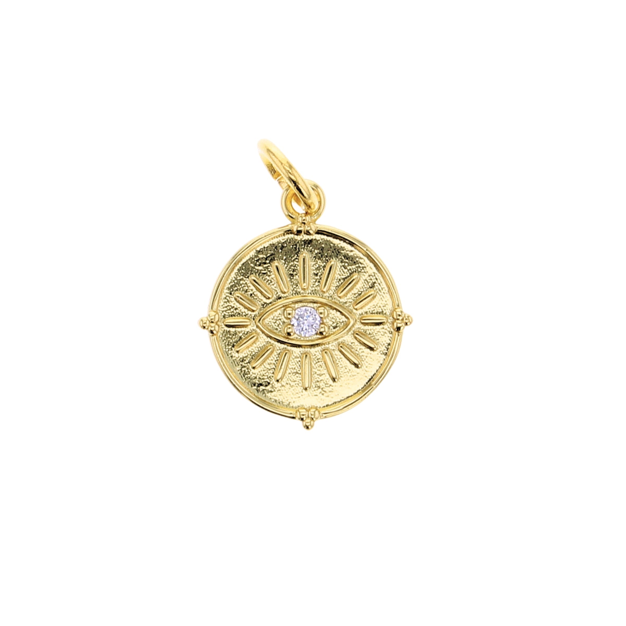 CZ Evil Eye Disc Charm - Lotus Jewelry Studio