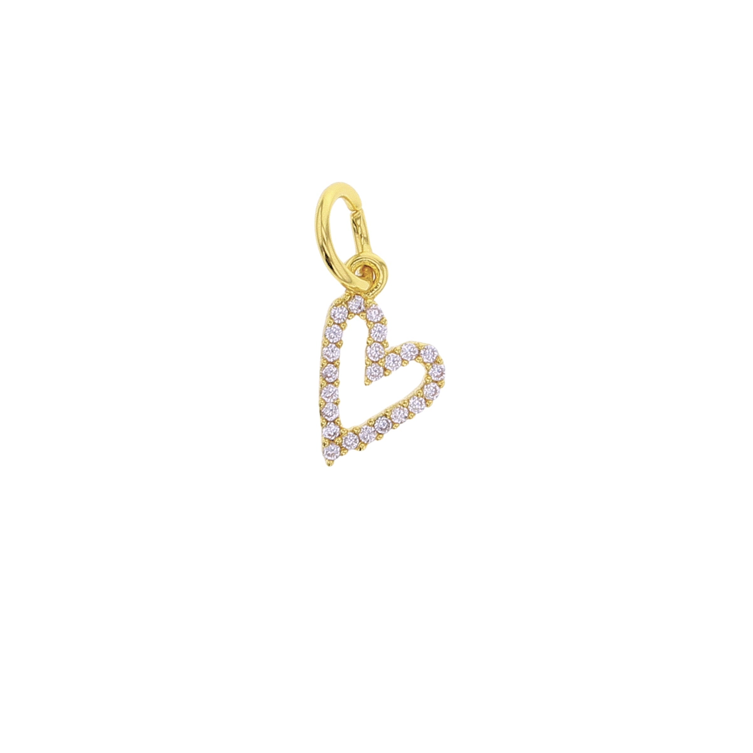 CZ Heart Charm - Lotus Jewelry Studio