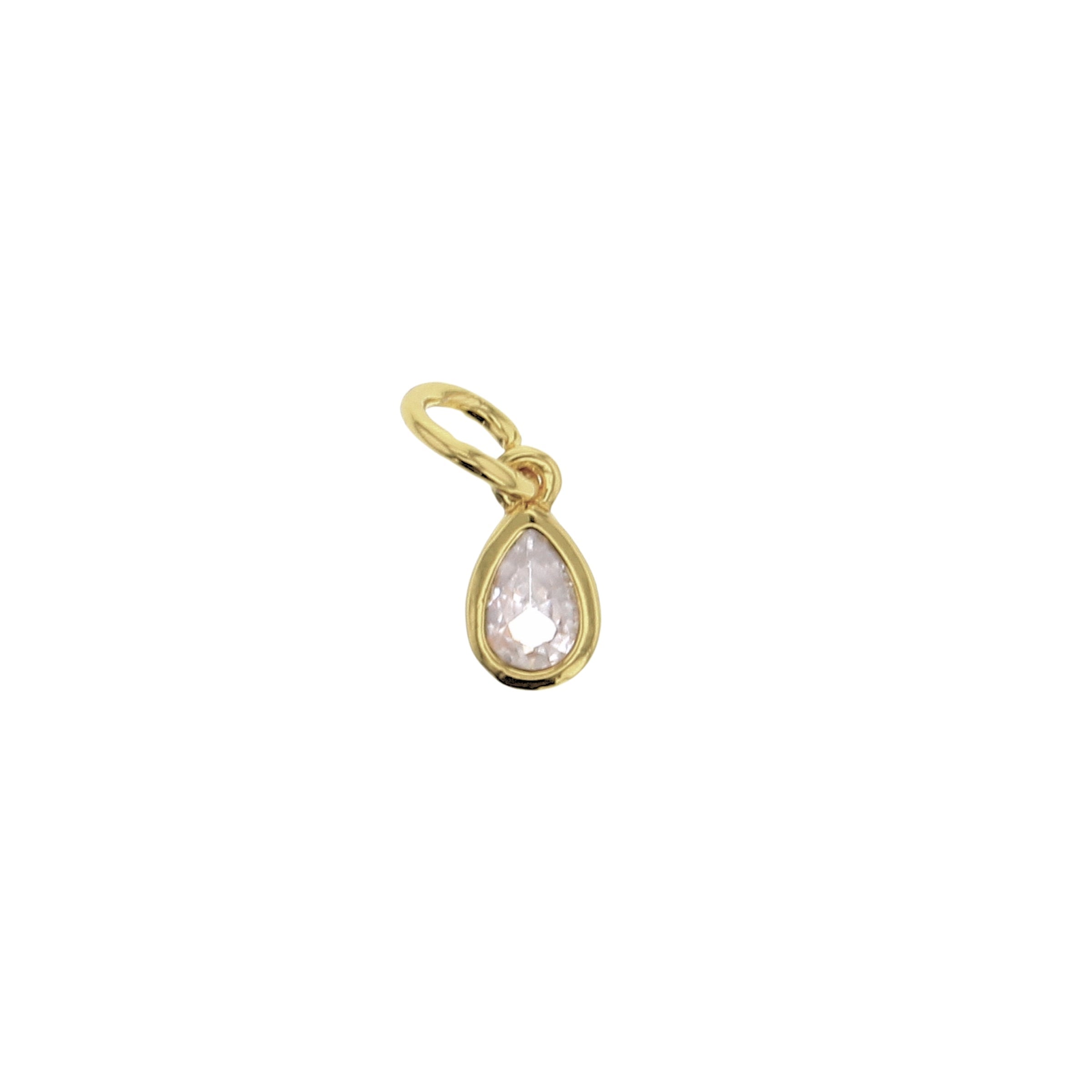 CZ Waterdrop Charm - Lotus Jewelry Studio