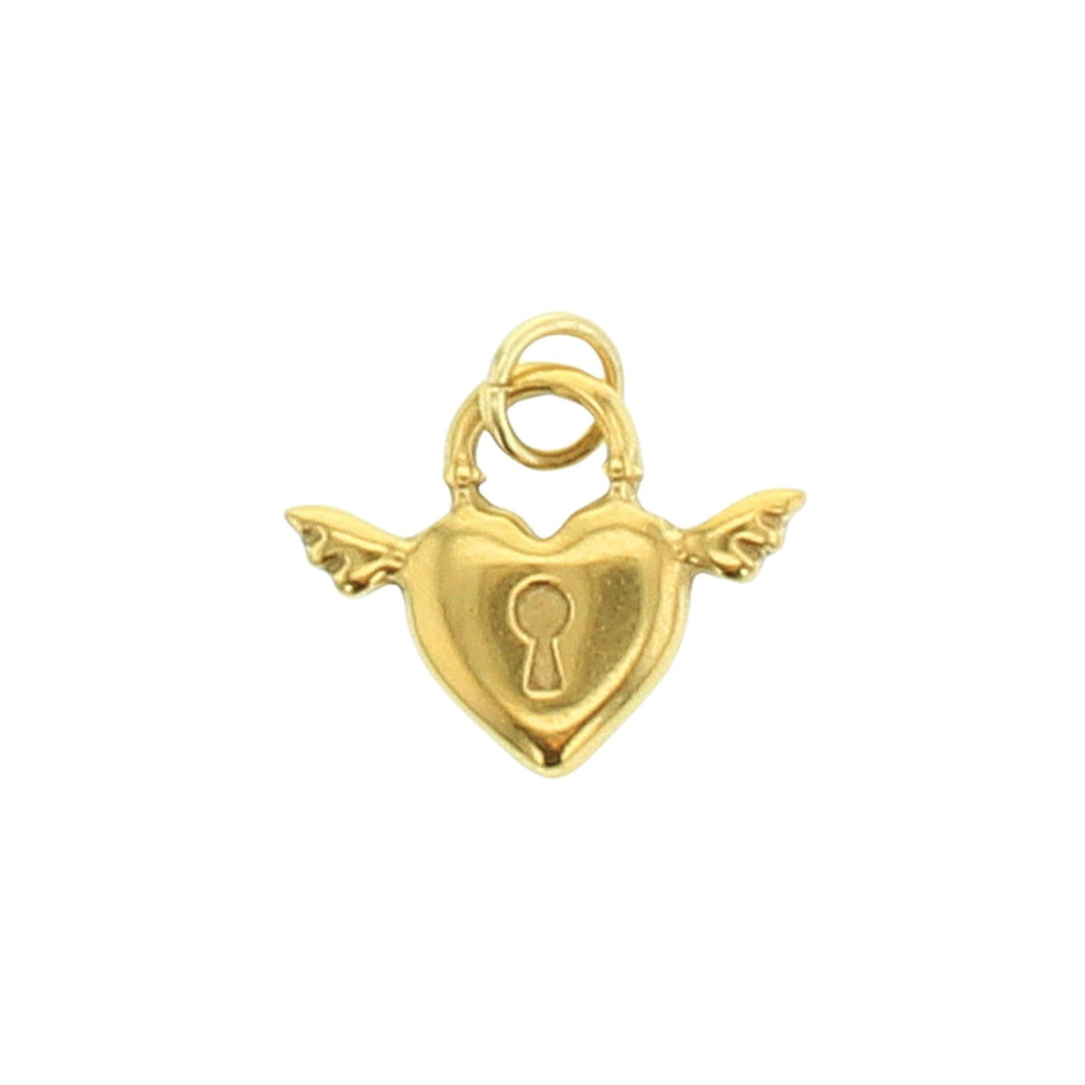 Flying Heart Lock Charm - Lotus Jewelry Studio