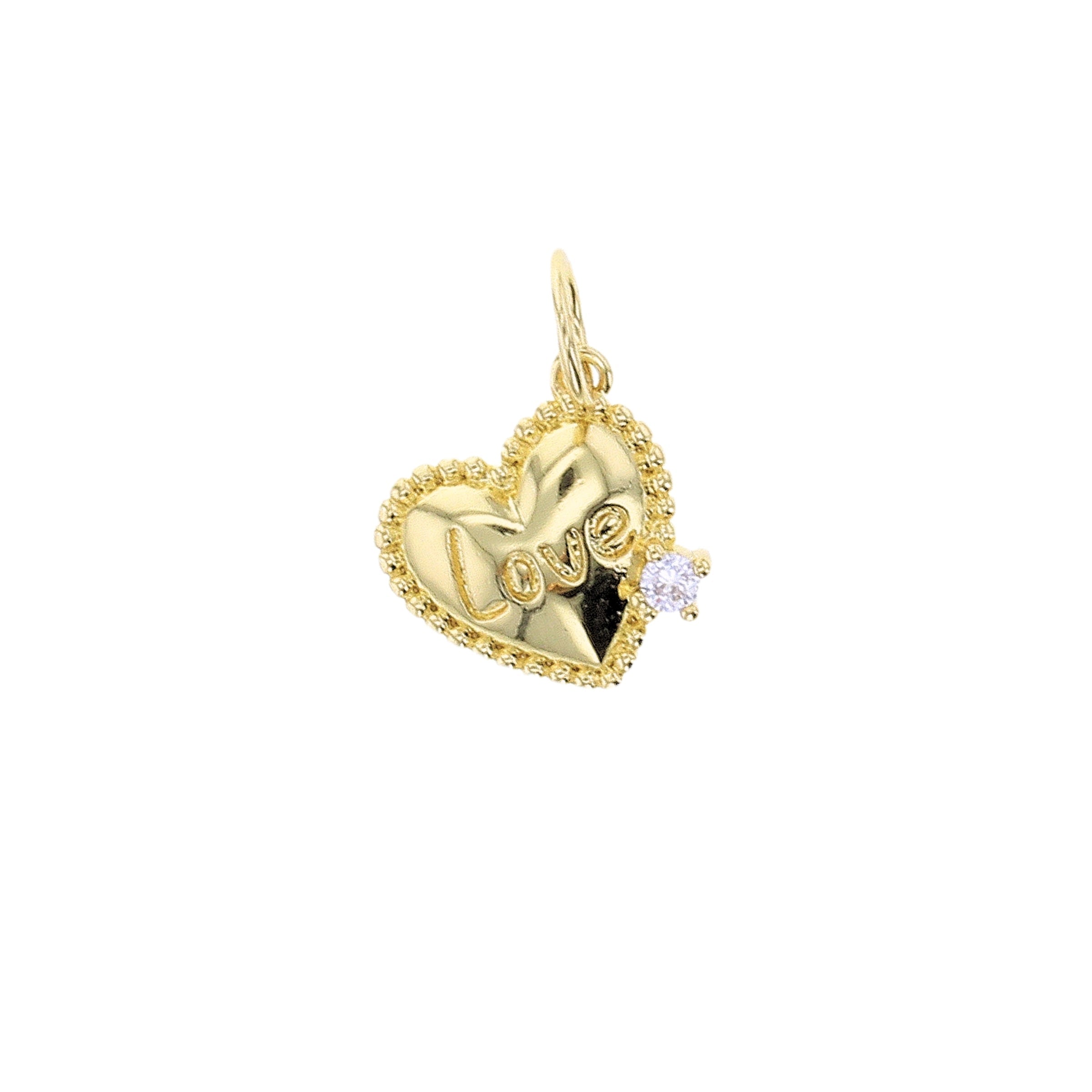 Love Heart Charm - Lotus Jewelry Studio