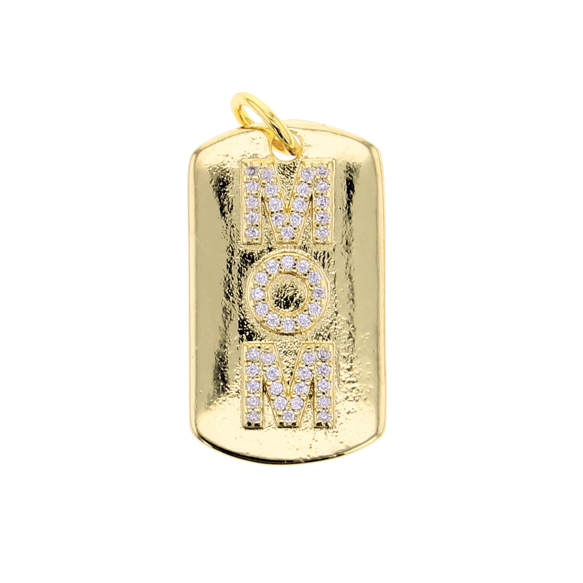 Mom Dog Tag Charm - Lotus Jewelry Studio