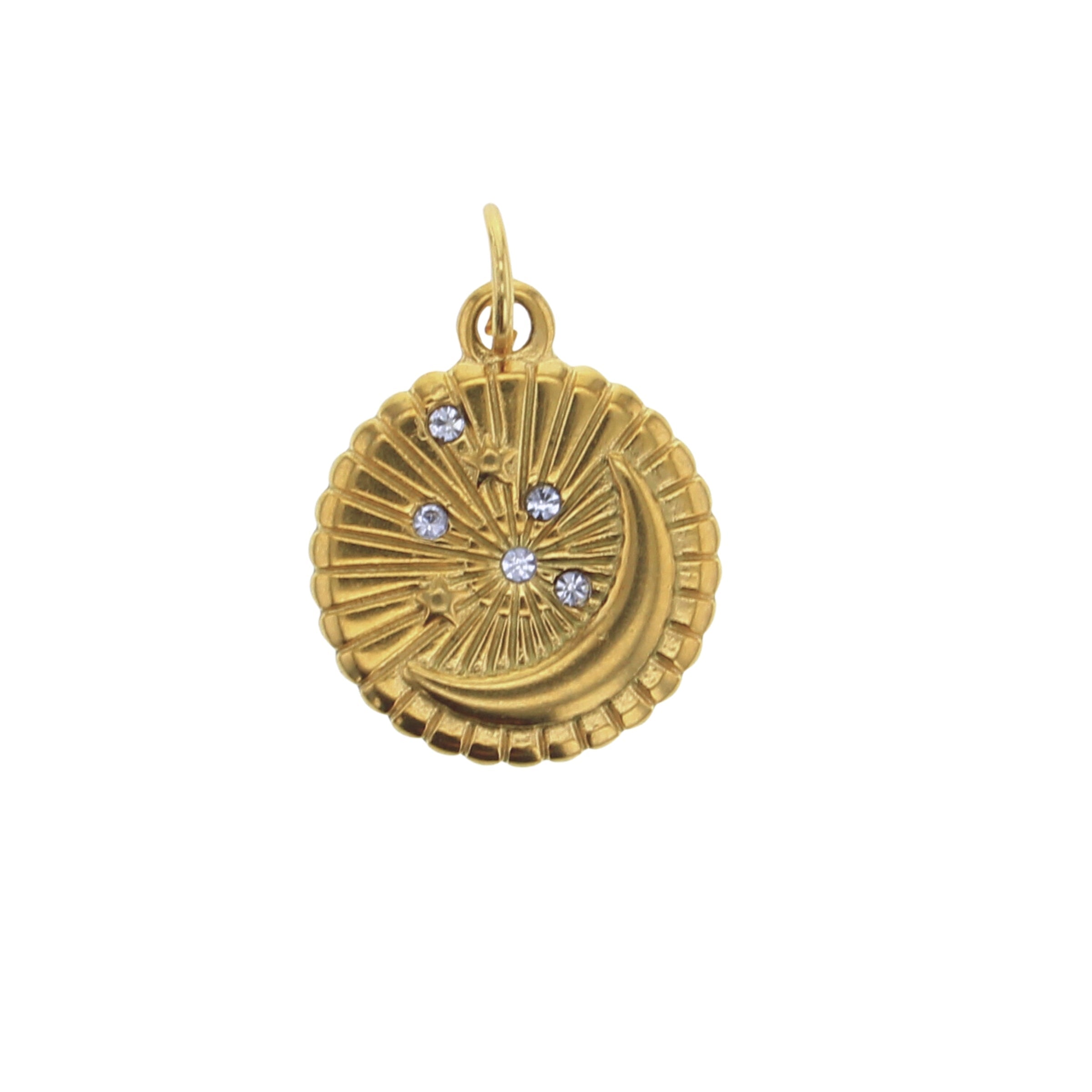 Moon Disc Charm - Lotus Jewelry Studio