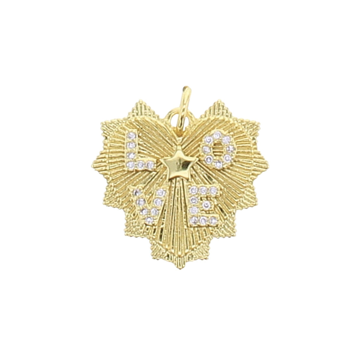 Retro Heart CZ Charm - Lotus Jewelry Studio