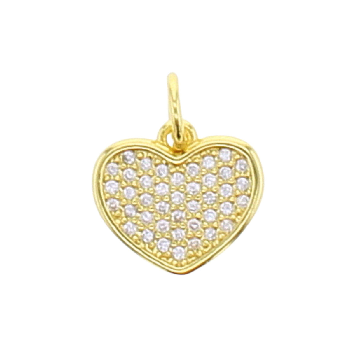 Solid CZ Heart Charm - Lotus Jewelry Studio