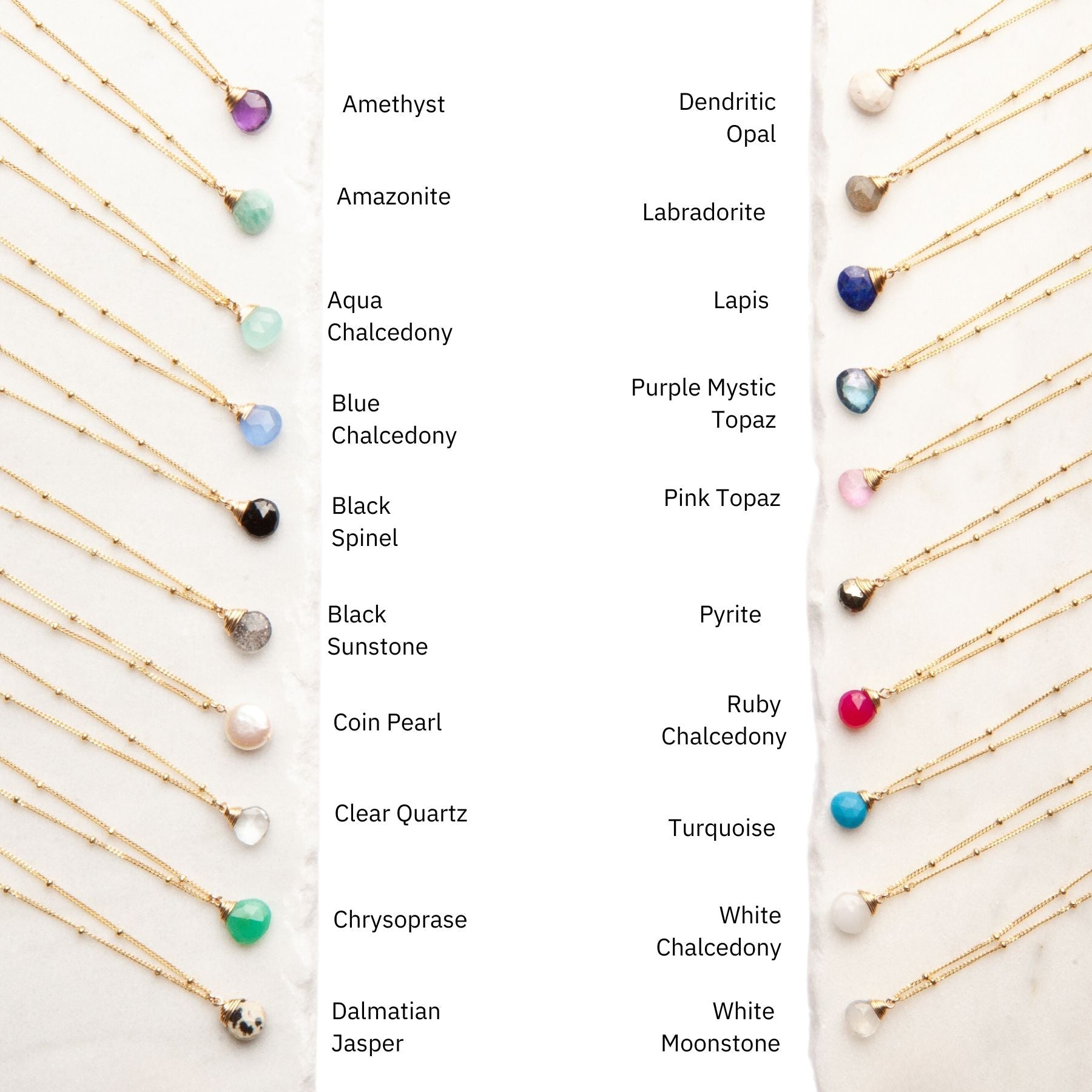 Trinket Stone Necklace - Lotus Jewelry Studio