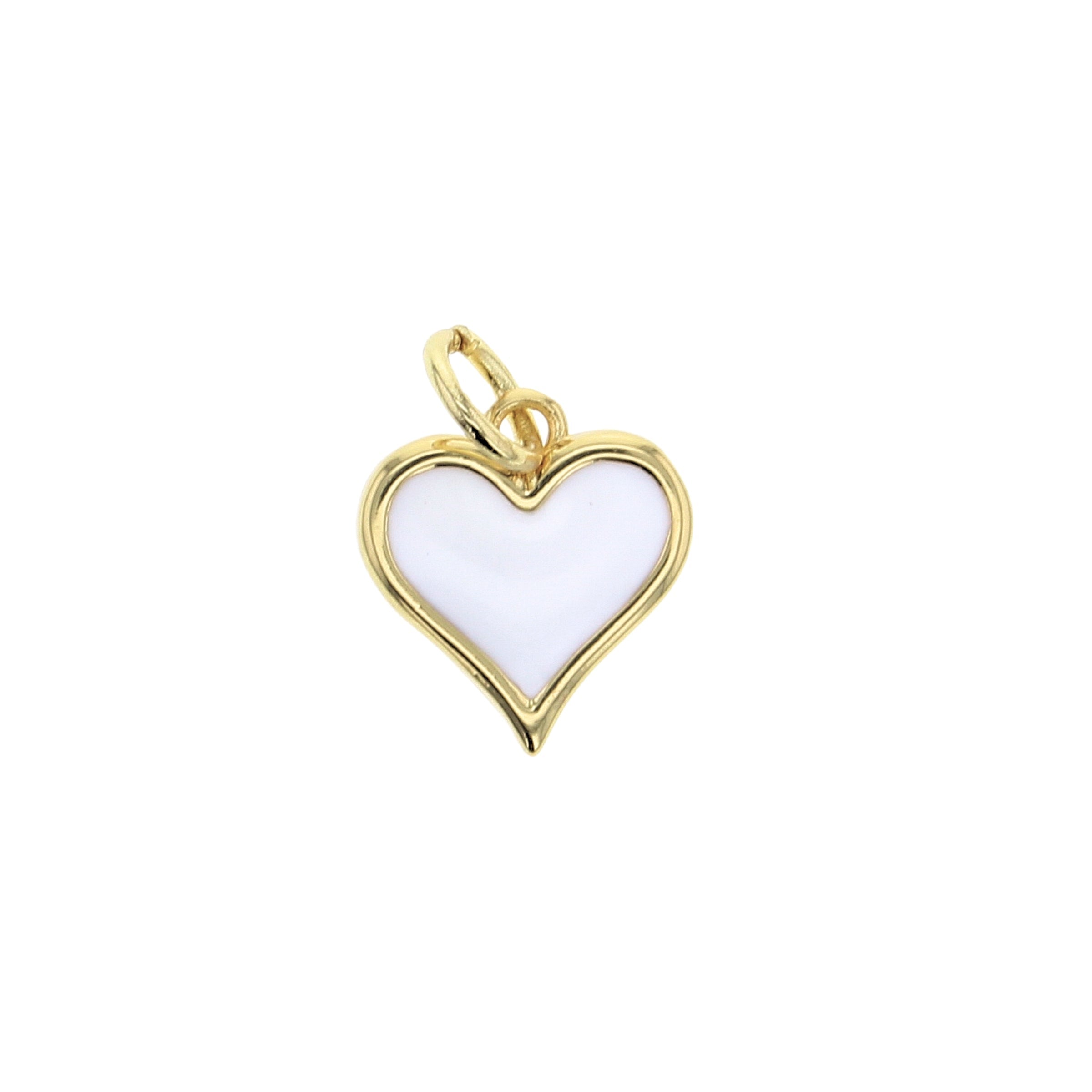 White Heart Charm - Lotus Jewelry Studio