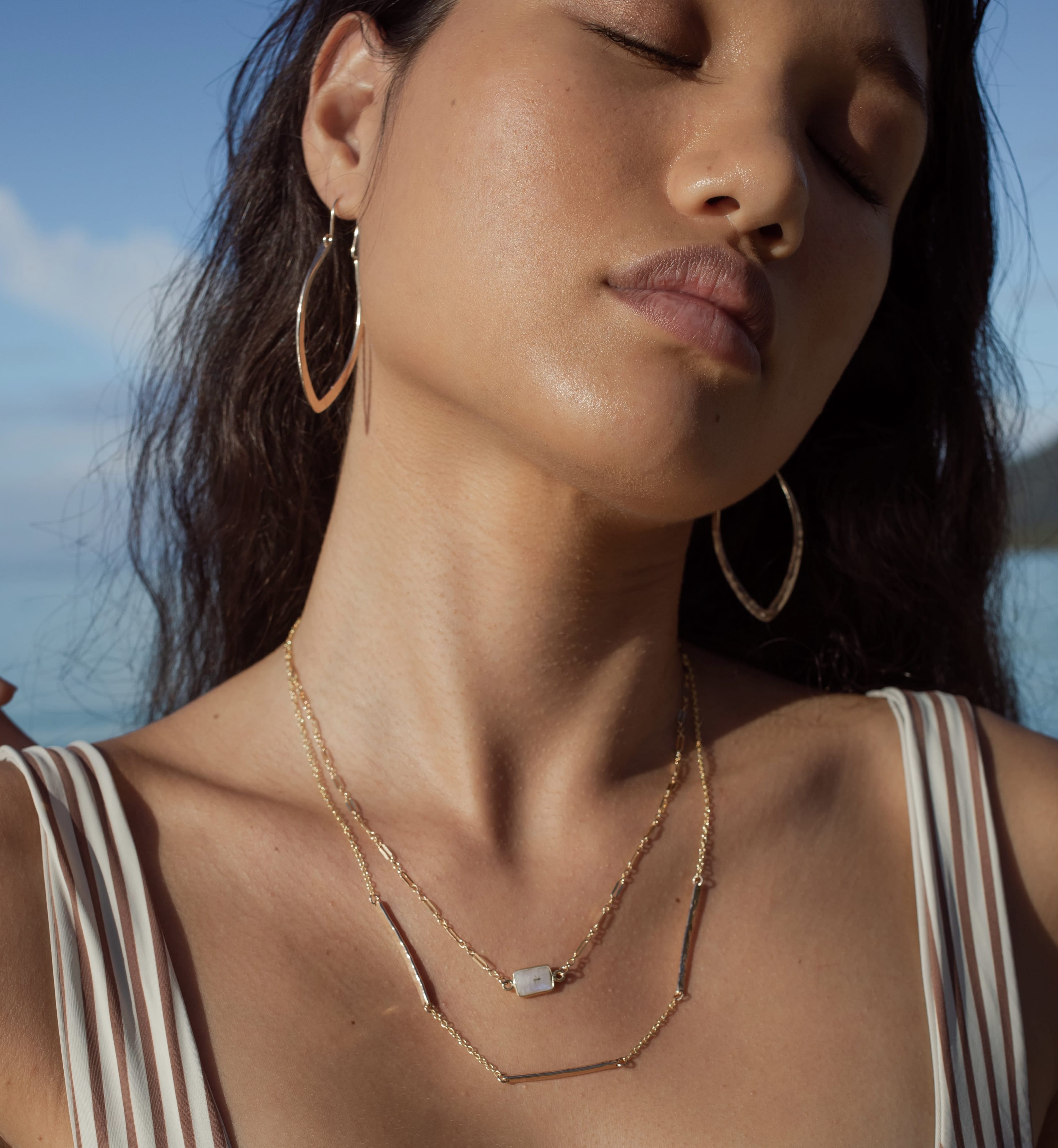 Cala Necklace - White Moonstone - Lotus Jewelry Studio