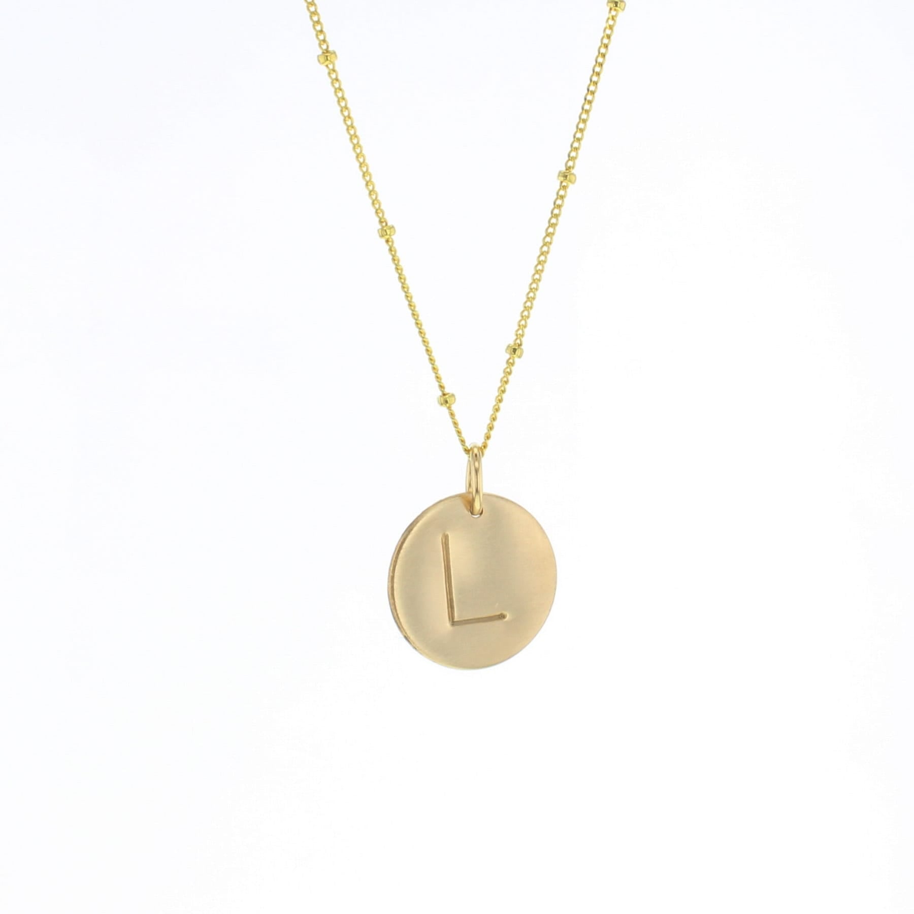 Round Letter Necklace - Lotus Jewelry Studio